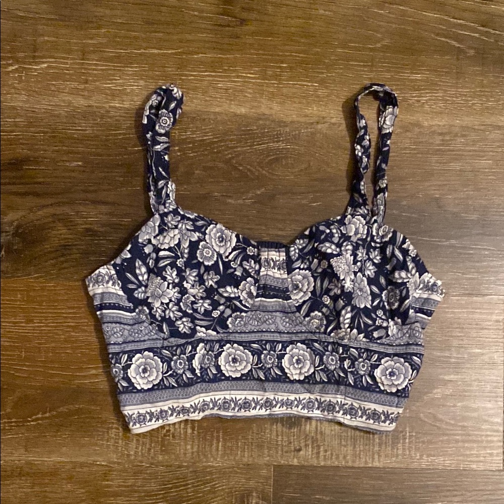 American Eagle Navy Blue Crop Top
